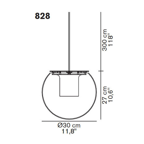 The globe 828 hanglamp Oluce  