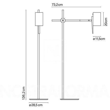 Scantling p73 vloerlamp Marset