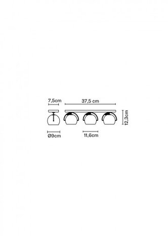 Beluga colour d57 3 lichts plafondlamp Fabbian 