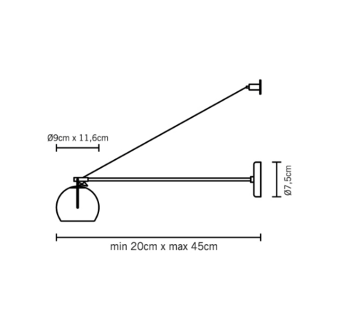 Beluga steel d57 wandlamp Fabbian 