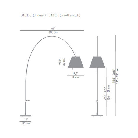Lady Costanza d13E d. dimmer vloerlamp Luceplan 