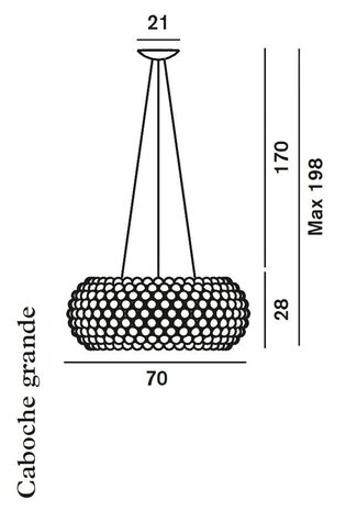 Caboche plus grande led dimbaar hanglamp Foscarini