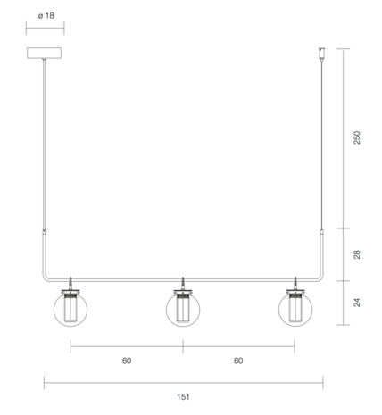 Bai chandelier III hanglamp Parachilna