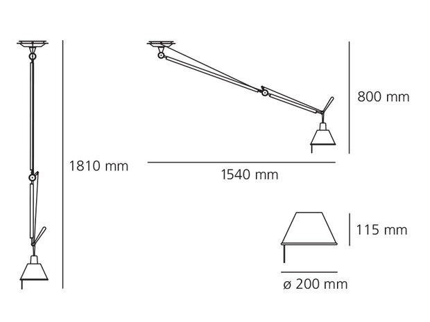 Tolomeo decentrata suspension aluminium hanglamp Artemide
