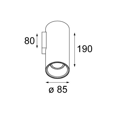 Lotis tubed wall 1x gu10 wandlamp Modular