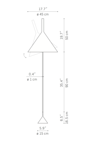 Funnel vloerlamp Vertigo Bird 