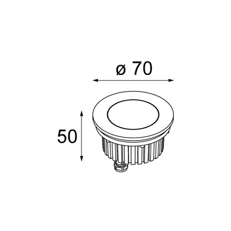 Hipy 70 round anti glare ip67 led ge grondspot Modular