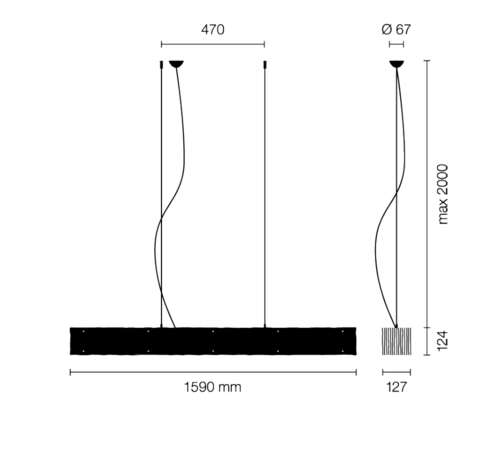 One by one led 1590 mm hanglamp Belux