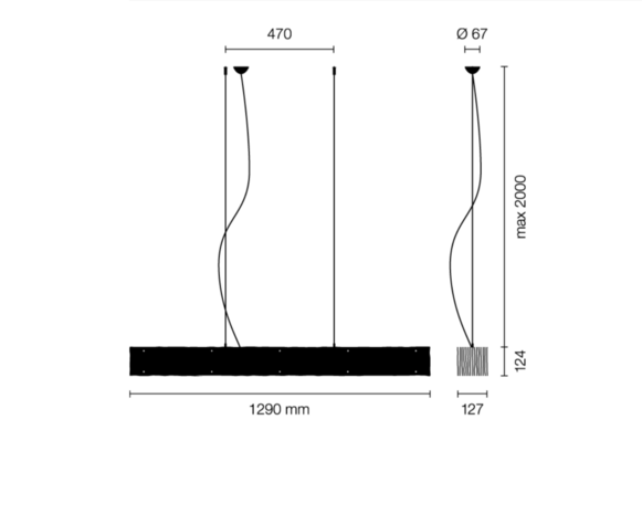 One by one led 1290 mm hanglamp Belux