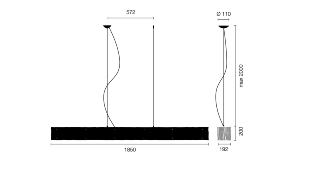 One by one led 1890 mm hanglamp Belux