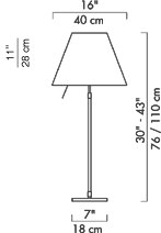 Costanza d13 brass tafellamp Luceplan 