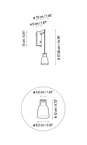 Drip A/01 glas wandlamp Bover