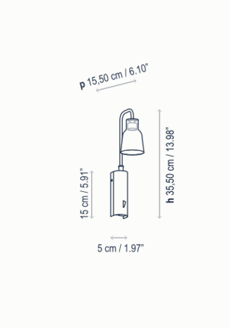 Drip A/02 glas wandlamp Bover