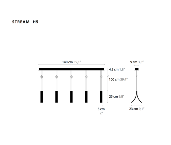 Stream H5 hanglamp Ilfari
