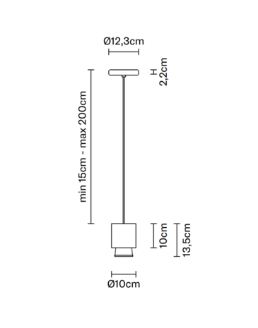 Claque L10 cm hanglamp Fabbian 