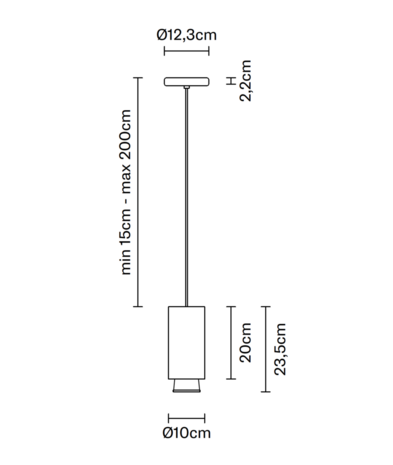 Claque L20 cm hanglamp Fabbian 