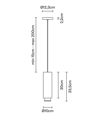 Claque L30 cm hanglamp Fabbian 