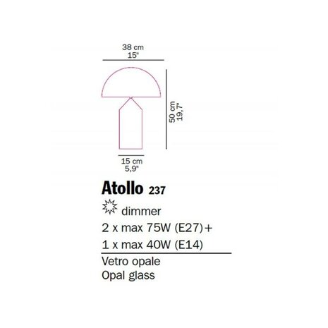 Atollo 237 tafellamp Oluce 