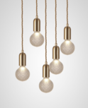 Frosted Crystal Bulb Chandelier 5 piece hanglamp Lee Broom Frosted Crystal Bulb Chandelier 5 piece hanglamp Lee Broom