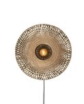 Kalimantan bamboo flat S black/natural wandlamp Good & Mojo 